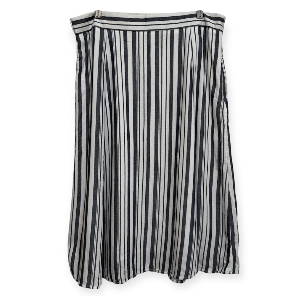 Loft Striped A-Line Midi Skirt Size 12 NWT